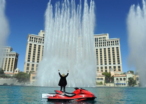 Sir Richard Branson Promotes Virgin Airlines in the Fountains at the Bellagio Sir Richard Branson Promotes Virgin Airlines in the Fountains at the Bellagio