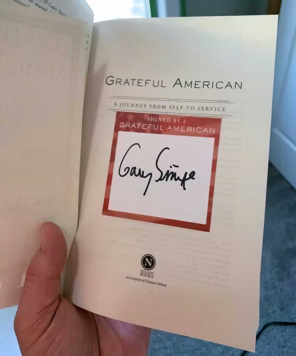 Gary Sinise signed "Grateful American" bookplate