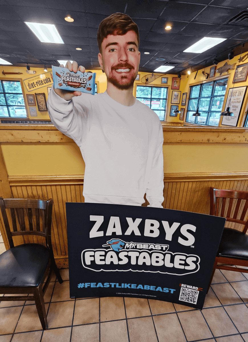 MrBeast at Zaxbys for Feastables